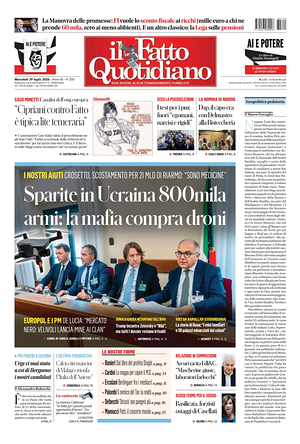 Prima pagina Il Fatto Quotidiano di oggi - Quotidiano nazionale