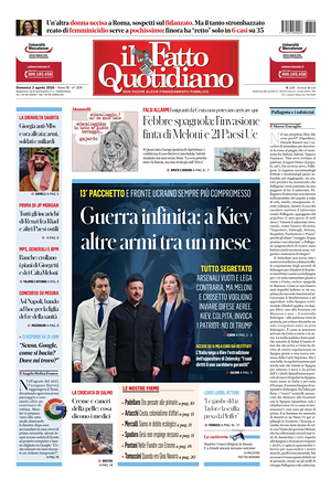 Prima pagina Il Fatto Quotidiano di oggi - Quotidiano nazionale