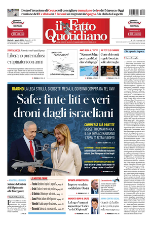 Prima pagina Il Fatto Quotidiano di oggi - Quotidiano nazionale