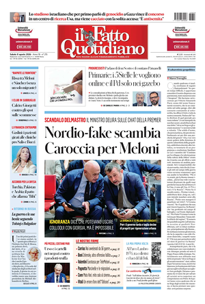 Prima pagina Il Fatto Quotidiano di oggi - Quotidiano nazionale