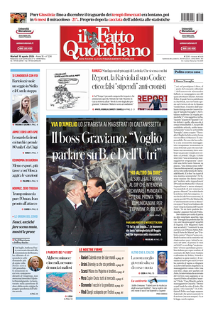 Prima pagina Il Fatto Quotidiano di oggi - Quotidiano nazionale