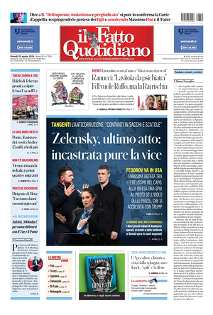 Prima pagina Il Fatto Quotidiano di oggi - Quotidiano nazionale