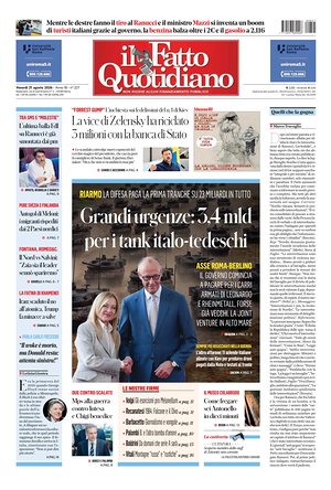 Prima pagina Il Fatto Quotidiano di oggi - Quotidiano nazionale