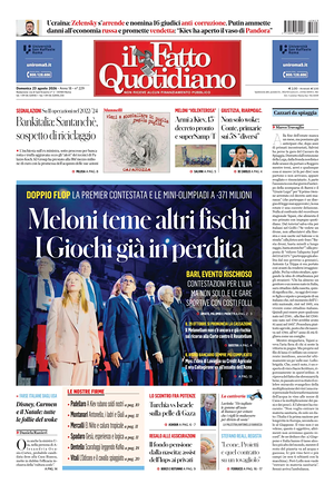 Prima pagina Il Fatto Quotidiano di oggi - Quotidiano nazionale