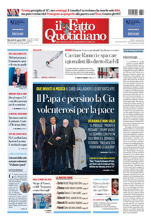Prima pagina Il Fatto Quotidiano di oggi - Quotidiano nazionale