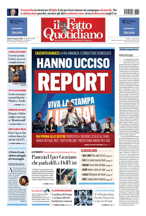 Prima pagina Il Fatto Quotidiano di oggi - Quotidiano nazionale