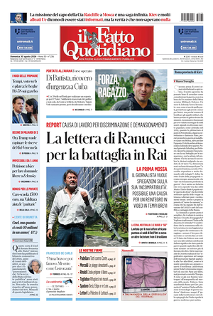 Prima pagina Il Fatto Quotidiano di oggi - Quotidiano nazionale