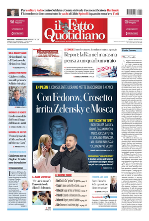 Prima pagina Il Fatto Quotidiano di oggi - Quotidiano nazionale