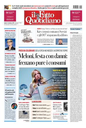 Prima pagina Il Fatto Quotidiano di oggi - Quotidiano nazionale
