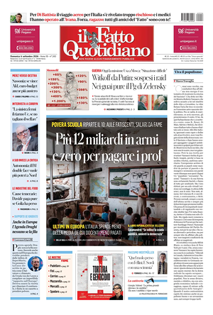 Prima pagina Il Fatto Quotidiano di oggi - Quotidiano nazionale