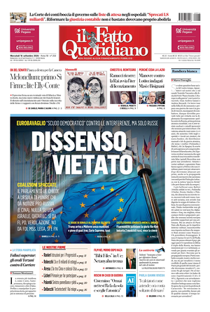 Prima pagina Il Fatto Quotidiano di oggi - Quotidiano nazionale