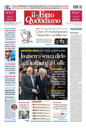 Prima pagina Il Fatto Quotidiano di oggi - Quotidiano nazionale