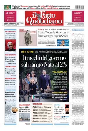 Prima pagina Il Fatto Quotidiano di oggi - Quotidiano nazionale