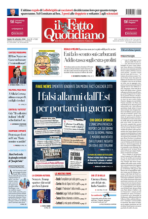 Prima pagina Il Fatto Quotidiano di oggi - Quotidiano nazionale