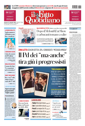 Prima pagina Il Fatto Quotidiano di oggi - Quotidiano nazionale