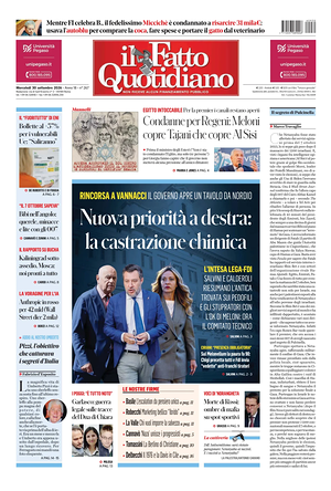 Prima pagina Il Fatto Quotidiano di oggi - Quotidiano nazionale