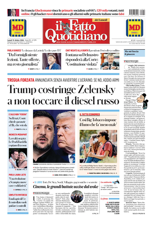 Prima pagina Il Fatto Quotidiano di oggi - Quotidiano nazionale