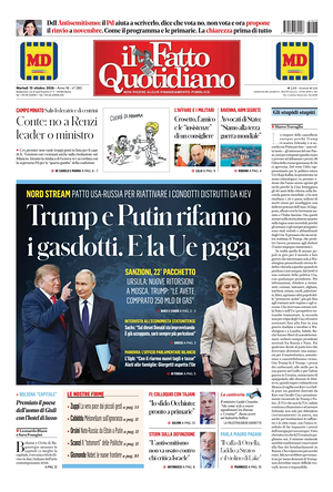 Prima pagina Il Fatto Quotidiano di oggi - Quotidiano nazionale
