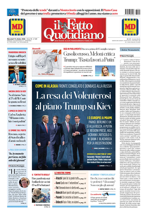 Prima pagina Il Fatto Quotidiano di oggi - Quotidiano nazionale