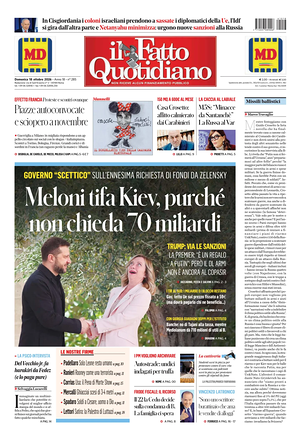 Prima pagina Il Fatto Quotidiano di oggi - Quotidiano nazionale