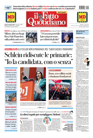 Il Fatto Quotidiano prima pagina