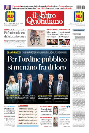 Il Fatto Quotidiano prima pagina
