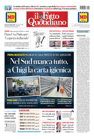 Prima pagina Il Fatto Quotidiano di oggi - Quotidiano nazionale