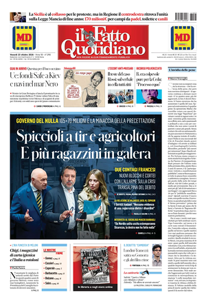 Prima pagina Il Fatto Quotidiano di oggi - Quotidiano nazionale