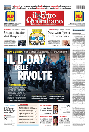 Prima pagina Il Fatto Quotidiano di oggi - Quotidiano nazionale