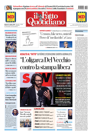 Prima pagina Il Fatto Quotidiano di oggi - Quotidiano nazionale
