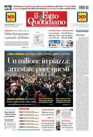 Prima pagina Il Fatto Quotidiano di oggi - Quotidiano nazionale