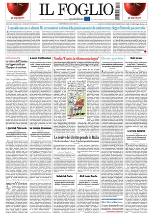 Il Foglio prima pagina