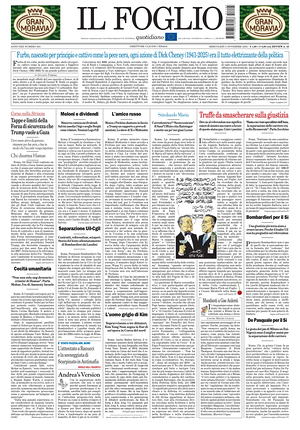 Prima pagina Il Foglio di oggi - Quotidiano nazionale