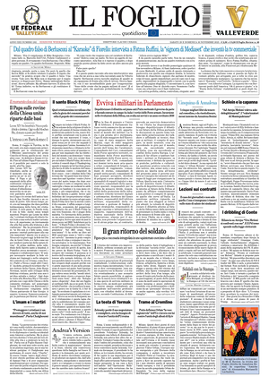 Prima pagina Il Foglio di oggi - Quotidiano nazionale