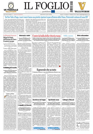 Prima pagina Il Foglio di oggi - Quotidiano nazionale