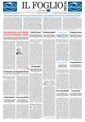Prima pagina Il Foglio di oggi - Quotidiano nazionale