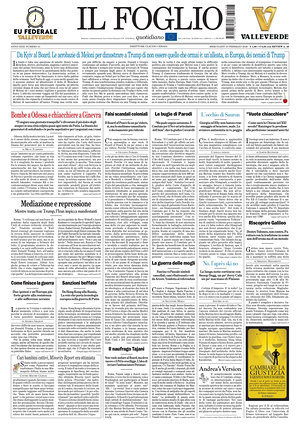 Prima pagina Il Foglio di oggi - Quotidiano nazionale