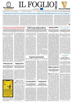 Prima pagina Il Foglio di oggi - Quotidiano nazionale
