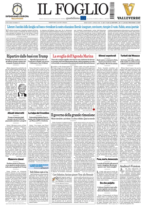 Prima pagina Il Foglio di oggi - Quotidiano nazionale