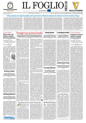 Prima pagina Il Foglio di oggi - Quotidiano nazionale