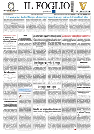 Prima pagina Il Foglio di oggi - Quotidiano nazionale