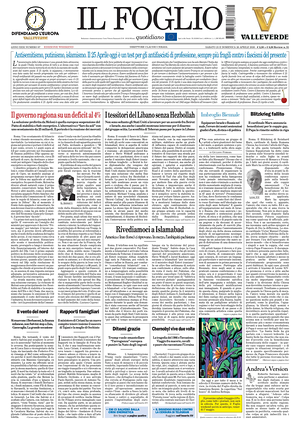 Prima pagina Il Foglio di oggi - Quotidiano nazionale