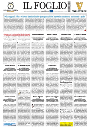 Prima pagina Il Foglio di oggi - Quotidiano nazionale