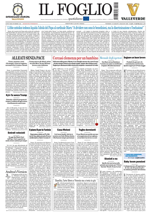 Prima pagina Il Foglio di oggi - Quotidiano nazionale