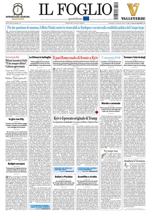 Prima pagina Il Foglio di oggi - Quotidiano nazionale