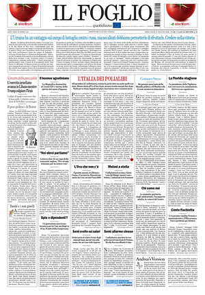 Prima pagina Il Foglio di oggi - Quotidiano nazionale