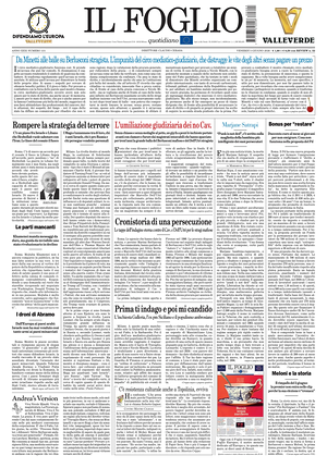 Prima pagina Il Foglio di oggi - Quotidiano nazionale