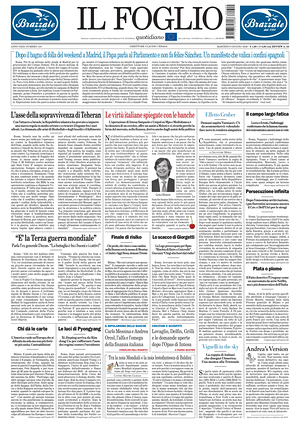 Il Foglio prima pagina