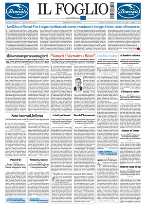 Prima pagina Il Foglio di oggi - Quotidiano nazionale