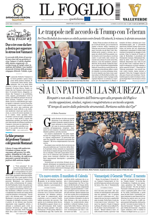 Prima pagina Il Foglio di oggi - Quotidiano nazionale